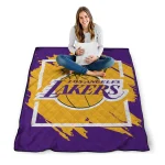 los angeles lakers block border purple quilt blanket best selling