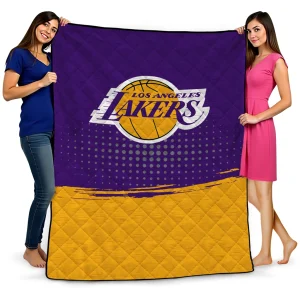 los angeles lakers dot illusion purple quilt blanket best selling