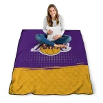 los angeles lakers dot illusion purple quilt blanket best selling
