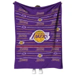 los angeles lakers handdrawn stripes purple quilt blanket best selling
