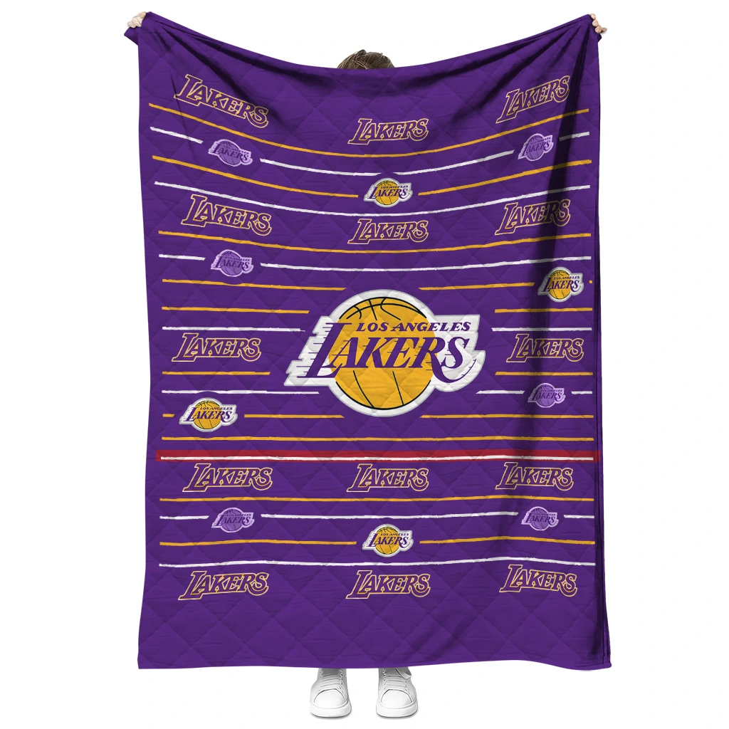 los angeles lakers handdrawn stripes purple quilt blanket fashion forward los angeles lakers handdrawn stripes purple quilt blanket fashion forward