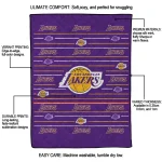 los angeles lakers handdrawn stripes purple quilt blanket best selling