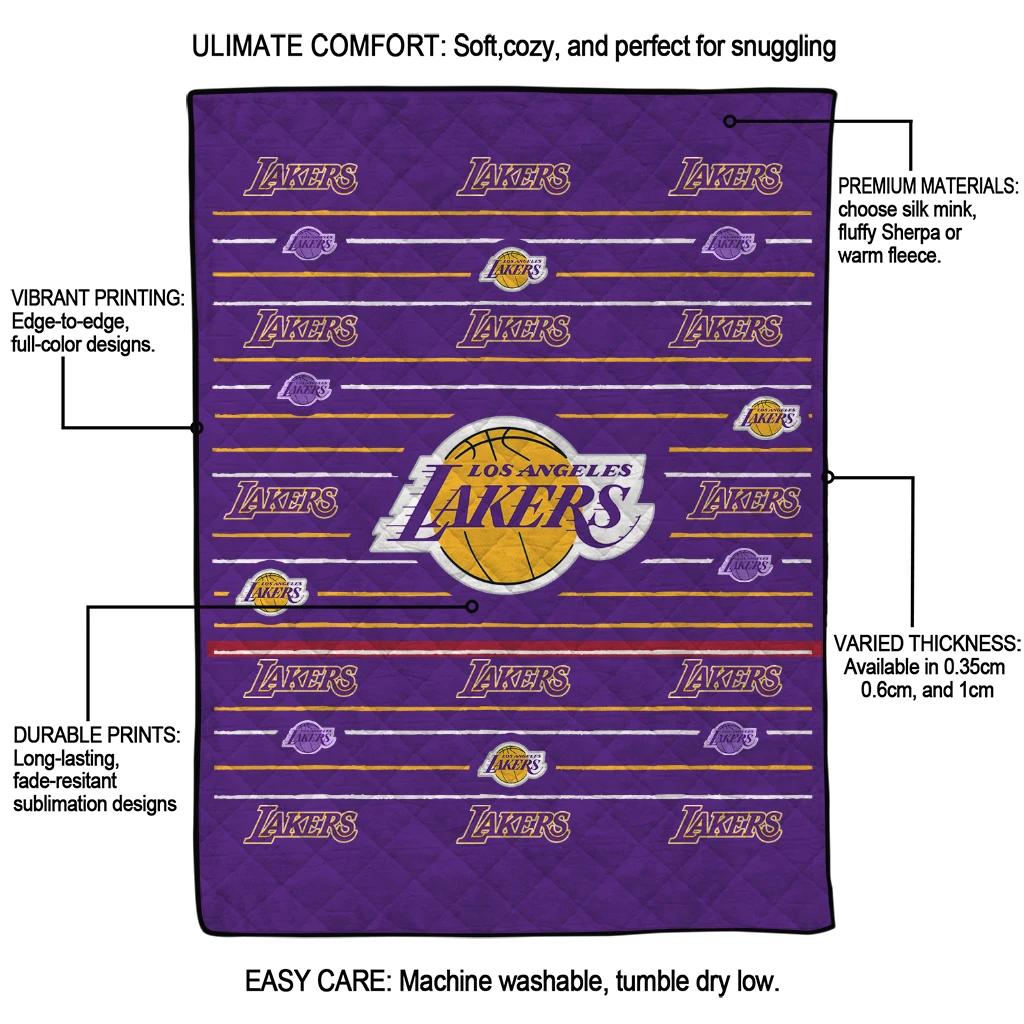 los angeles lakers handdrawn stripes purple quilt blanket latest model los angeles lakers handdrawn stripes purple quilt blanket latest model