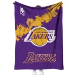 los angeles lakers nba grunge purple quilt blanket best selling
