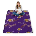 los angeles lakers sketch lines purple quilt blanket best selling