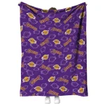 los angeles lakers solid classic purple quilt blanket best selling
