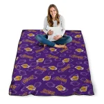 los angeles lakers solid classic purple quilt blanket best selling