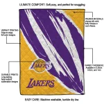 los angeles lakers stroke art purple white quilt blanket best selling