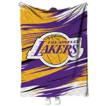 los angeles lakers wild lines purple white quilt blanket best selling