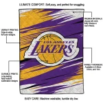 los angeles lakers wild lines purple white quilt blanket best selling