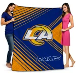 los angeles rams arrow layers blue quilt blanket best selling