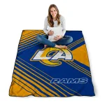los angeles rams arrow layers blue quilt blanket best selling