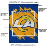 los angeles rams block border blue quilt blanket best selling
