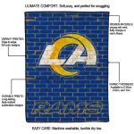 los angeles rams brick grid blue quilt blanket best selling