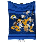 los angeles rams disney football blue quilt blanket best selling
