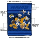 los angeles rams disney football blue quilt blanket best selling