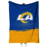 los angeles rams dot illusion blue quilt blanket best selling