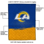 los angeles rams dot illusion blue quilt blanket best selling