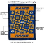 los angeles rams helmet heart blue quilt blanket best selling