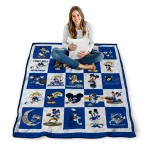 los angeles rams mickey pattern blue white quilt blanket best selling