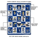 los angeles rams mickey pattern blue white quilt blanket best selling