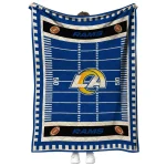 los angeles rams mickey player blue quilt blanket best selling