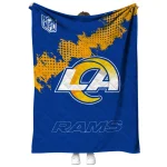 los angeles rams shield badge blue quilt blanket best selling