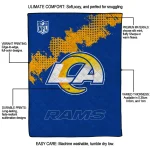 los angeles rams shield badge blue quilt blanket best selling