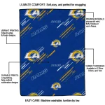 los angeles rams sketch lines blue quilt blanket best selling