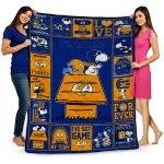los angeles rams snoopy love blue quilt blanket best selling