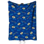 los angeles rams solid classic blue quilt blanket best selling