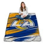 los angeles rams wild lines blue white quilt blanket best selling