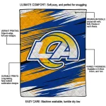 los angeles rams wild lines blue white quilt blanket best selling