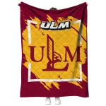 louisiana monroe warhawks block border red quilt blanket best selling