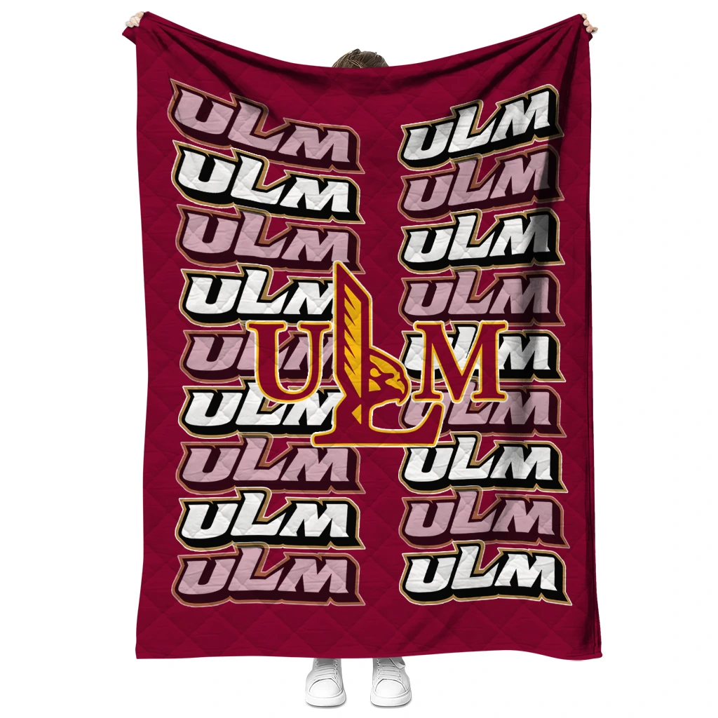 louisiana monroe warhawks bold red quilt blanket fashion forward