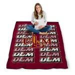 louisiana monroe warhawks bold red quilt blanket best selling