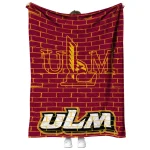 louisiana monroe warhawks brick grid red quilt blanket best selling