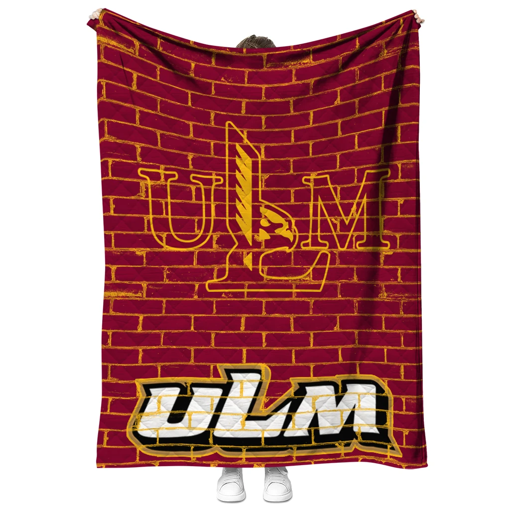 louisiana monroe warhawks brick grid red quilt blanket fashion forward