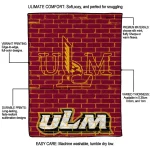 louisiana monroe warhawks brick grid red quilt blanket best selling