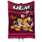 louisiana monroe warhawks disney football red quilt blanket best selling