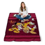 louisiana monroe warhawks disney football red quilt blanket best selling