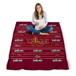 louisiana monroe warhawks handdrawn stripes red quilt blanket best selling