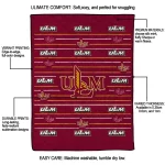 louisiana monroe warhawks handdrawn stripes red quilt blanket best selling