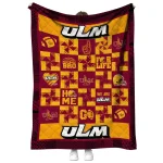 louisiana monroe warhawks helmet heart red quilt blanket best selling