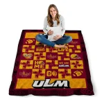 louisiana monroe warhawks helmet heart red quilt blanket best selling