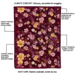 louisiana monroe warhawks hibiscus foliage red quilt blanket best selling