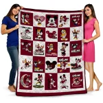 louisiana monroe warhawks mickey mouse motif red white quilt blanket best selling