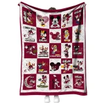 louisiana monroe warhawks mickey mouse motif red white quilt blanket best selling