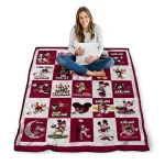 louisiana monroe warhawks mickey mouse motif red white quilt blanket best selling