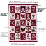louisiana monroe warhawks mickey mouse motif red white quilt blanket best selling